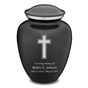 Adult Embrace Charcoal Simple Cross Cremation Urn