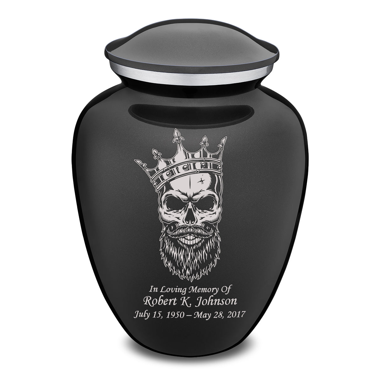 Adult Embrace Charcoal Skull Cremation Urn