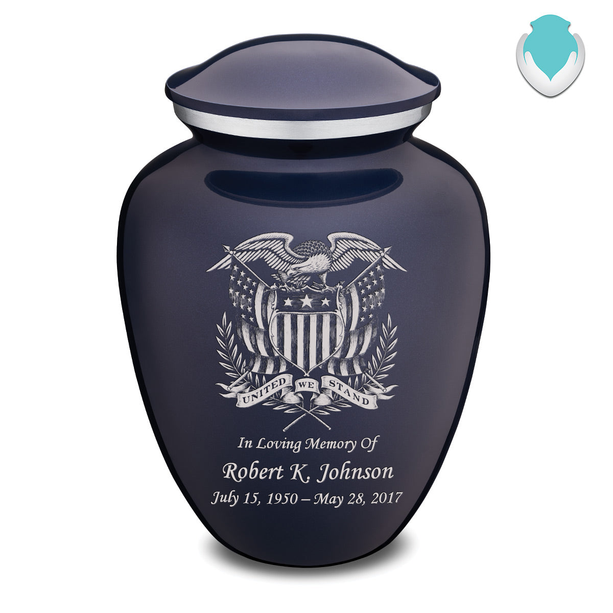Adult Embrace Cobalt Blue American Glory Cremation Urn