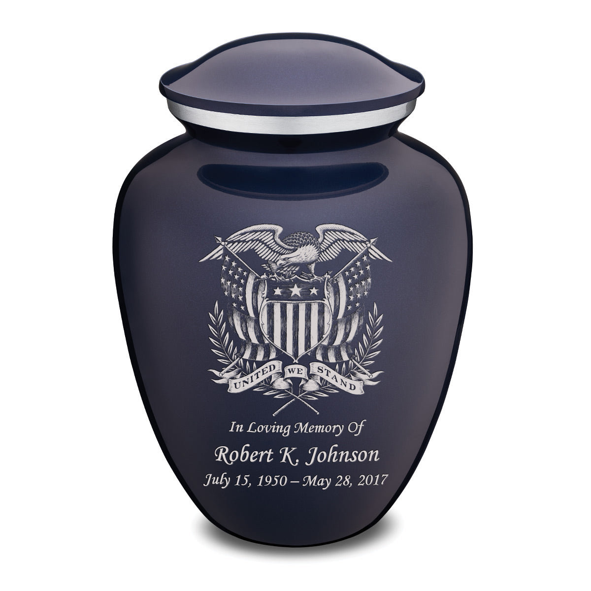 Adult Embrace Cobalt Blue American Glory Cremation Urn