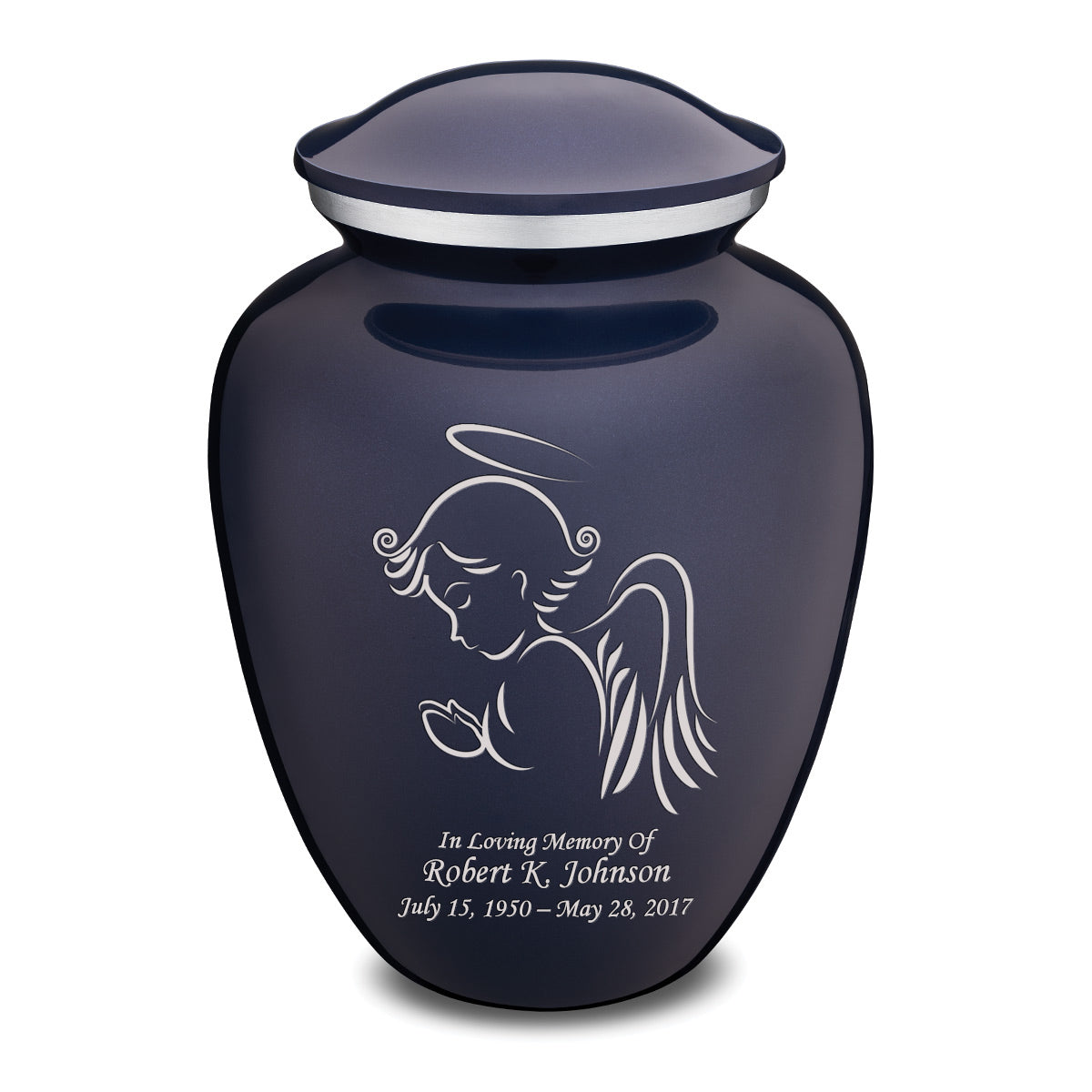 Adult Embrace Cobalt Blue Angel Cremation Urn