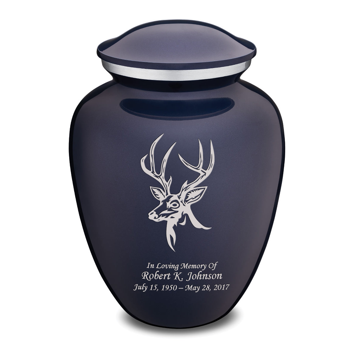 Adult Embrace Cobalt Blue Deer Cremation Urn