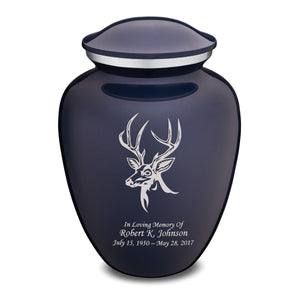 Adult Embrace Cobalt Blue Deer Cremation Urn