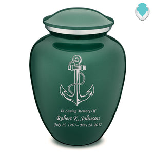 Adult Embrace Green Anchor Cremation Urn