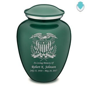 Adult Embrace Green American Glory Cremation Urn