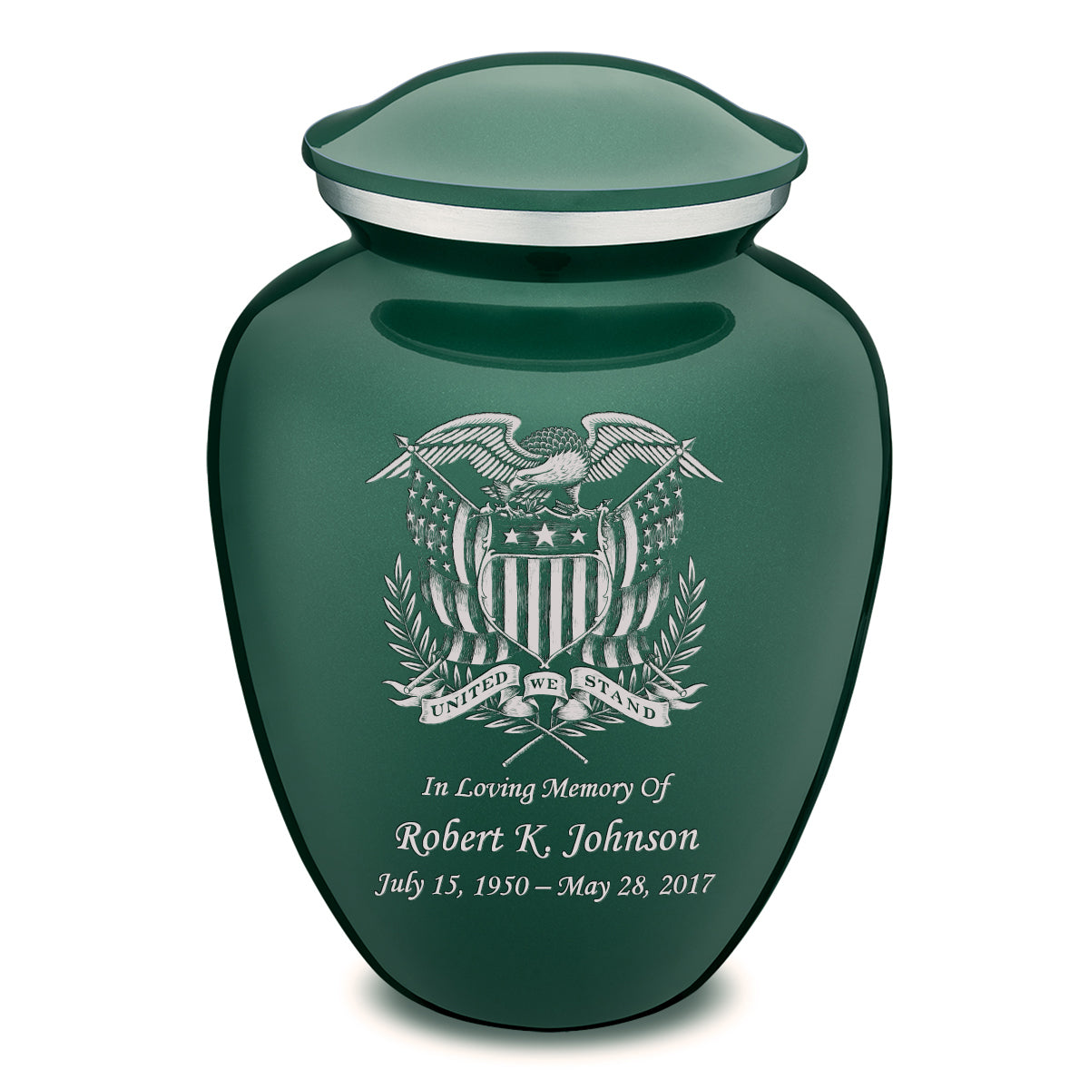 Adult Embrace Green American Glory Cremation Urn