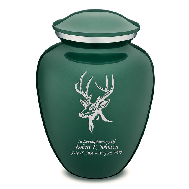 Adult Embrace Green Deer Cremation Urn