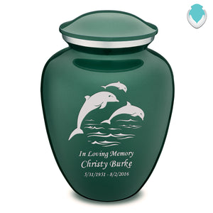 Adult Embrace Green Dolphins Cremation Urn