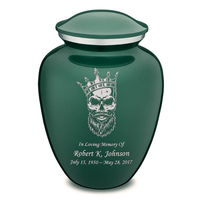 Adult Embrace Green Skull Cremation Urn