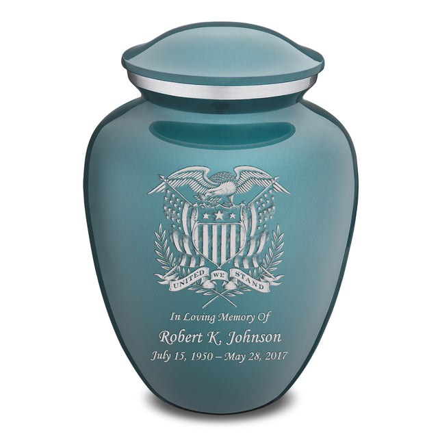 Adult Embrace Teal American Glory Cremation Urn