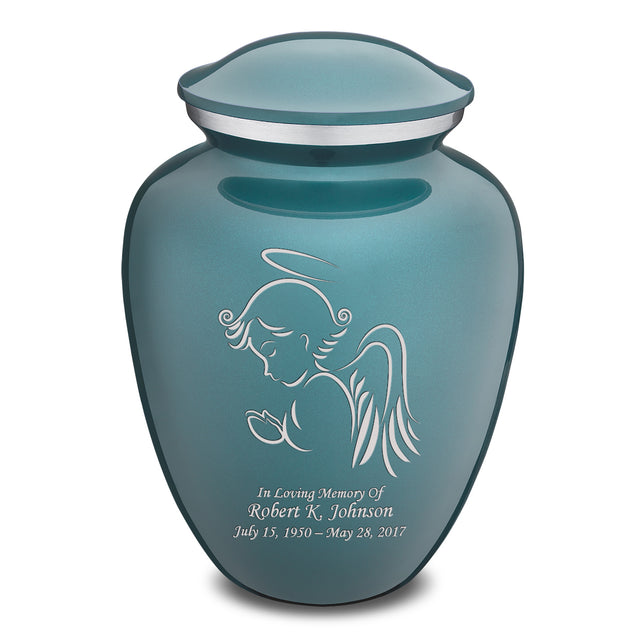 Adult Embrace Teal Angel Cremation Urn