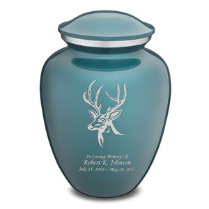 Adult Embrace Teal Deer Cremation Urn