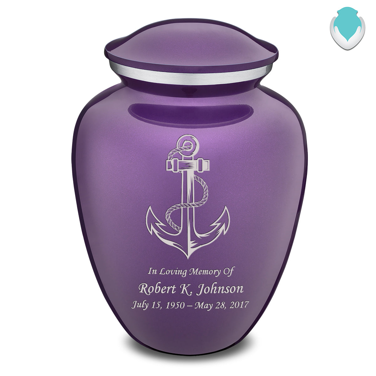 Adult Embrace Purple Anchor Cremation Urn
