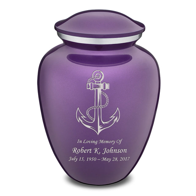 Adult Embrace Purple Anchor Cremation Urn