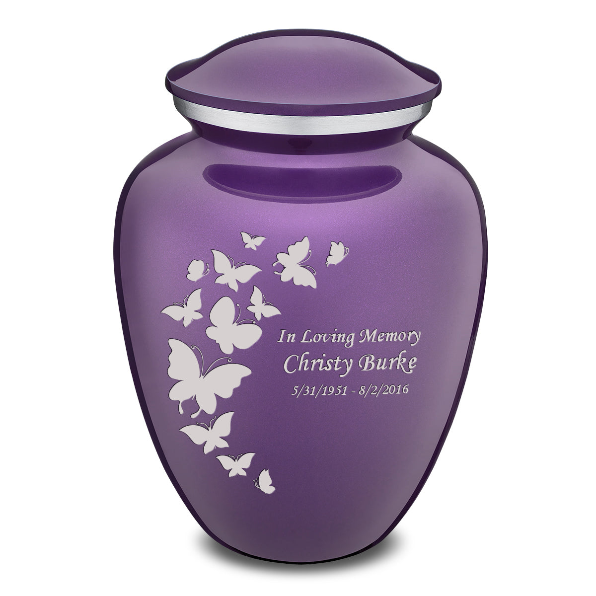 Adult Embrace Purple Butterfly Cremation Urn