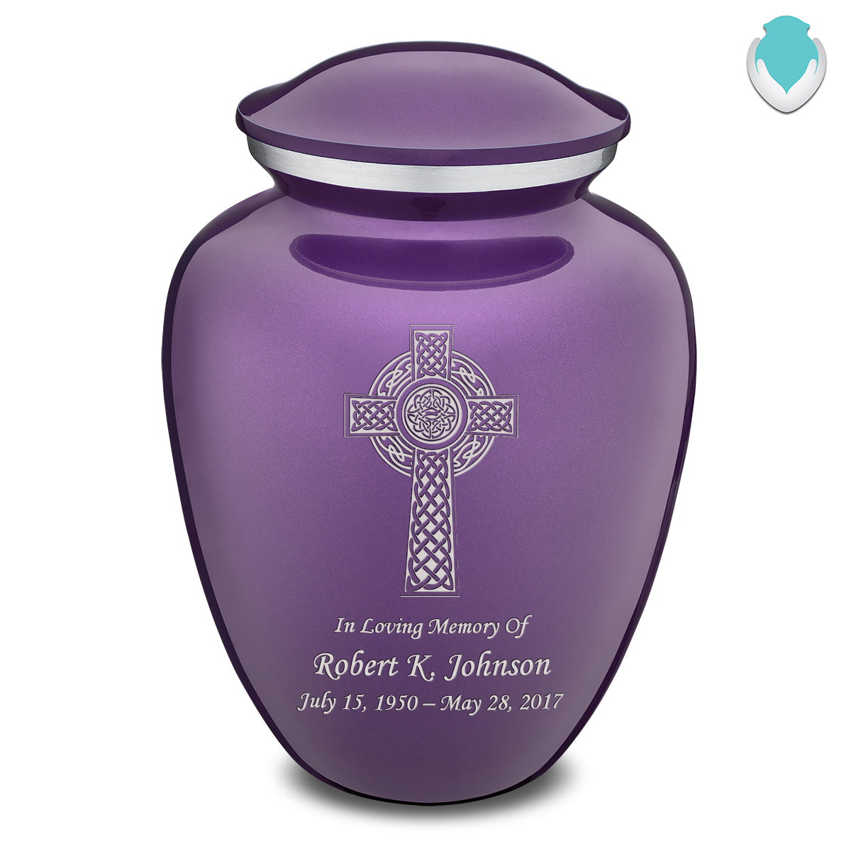 Adult Embrace Purple Celtic Cross Cremation Urn