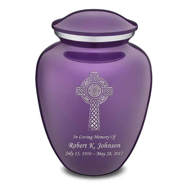 Adult Embrace Purple Celtic Cross Cremation Urn