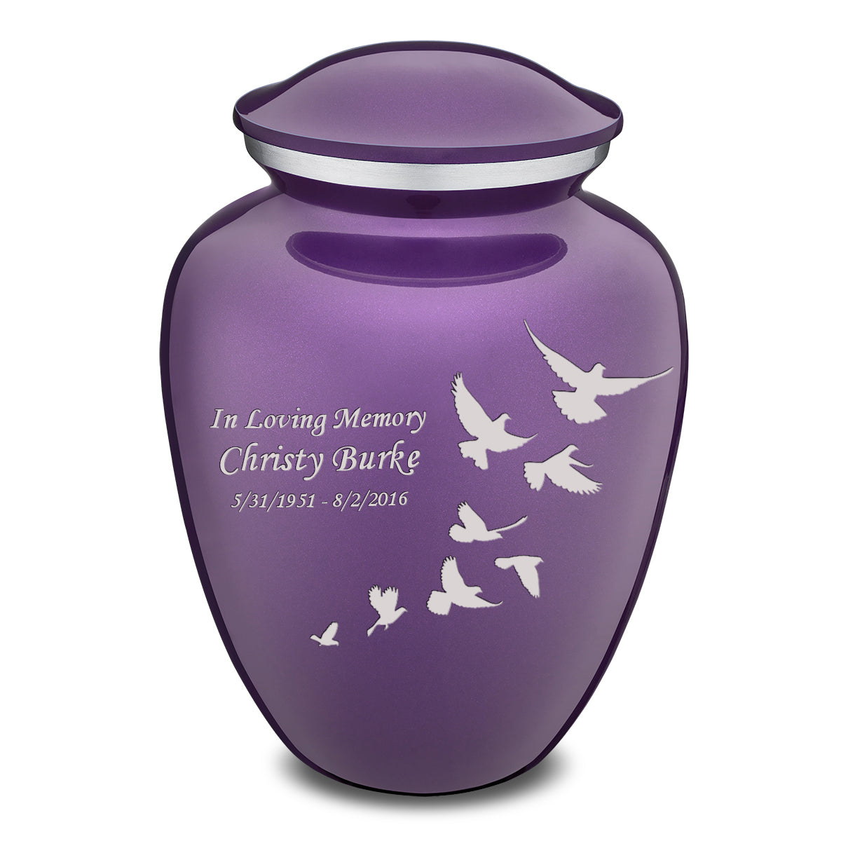 Adult Embrace Purple Doves Cremation Urn