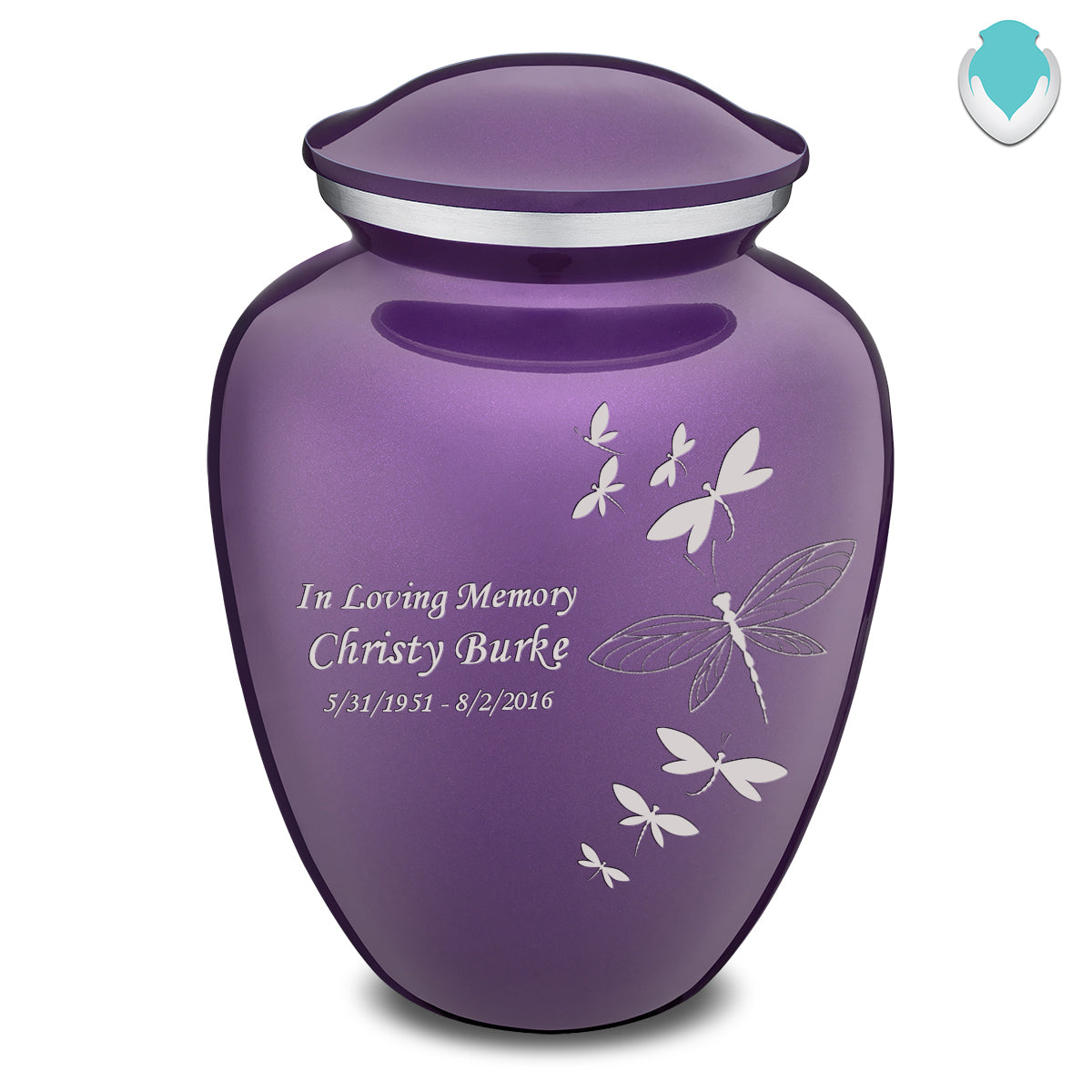 Adult Embrace Purple Dragonflies Cremation Urn