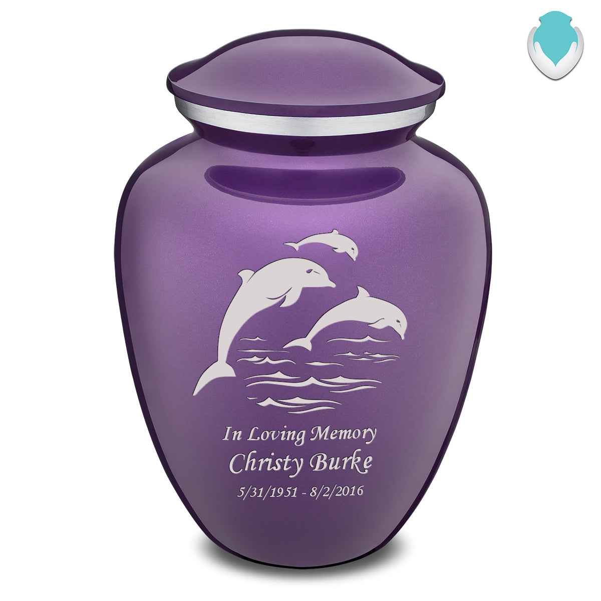 Adult Embrace Purple Dolphins Cremation Urn