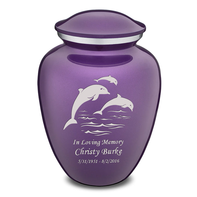 Adult Embrace Purple Dolphins Cremation Urn