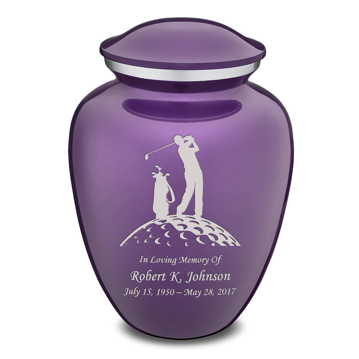Adult Embrace Purple Golfer Cremation Urn