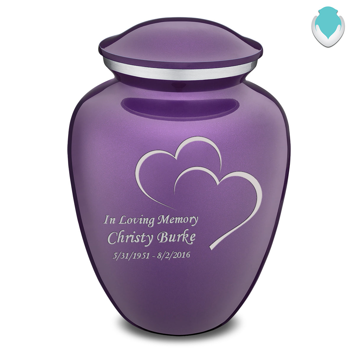 Adult Embrace Purple Hearts Cremation Urn