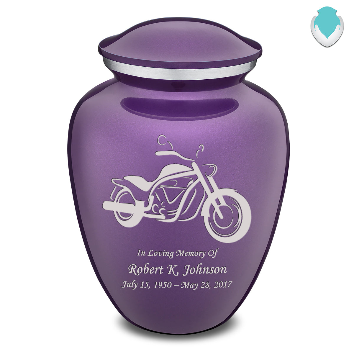 Adult Embrace Purple Motorcycle Cremation Urn