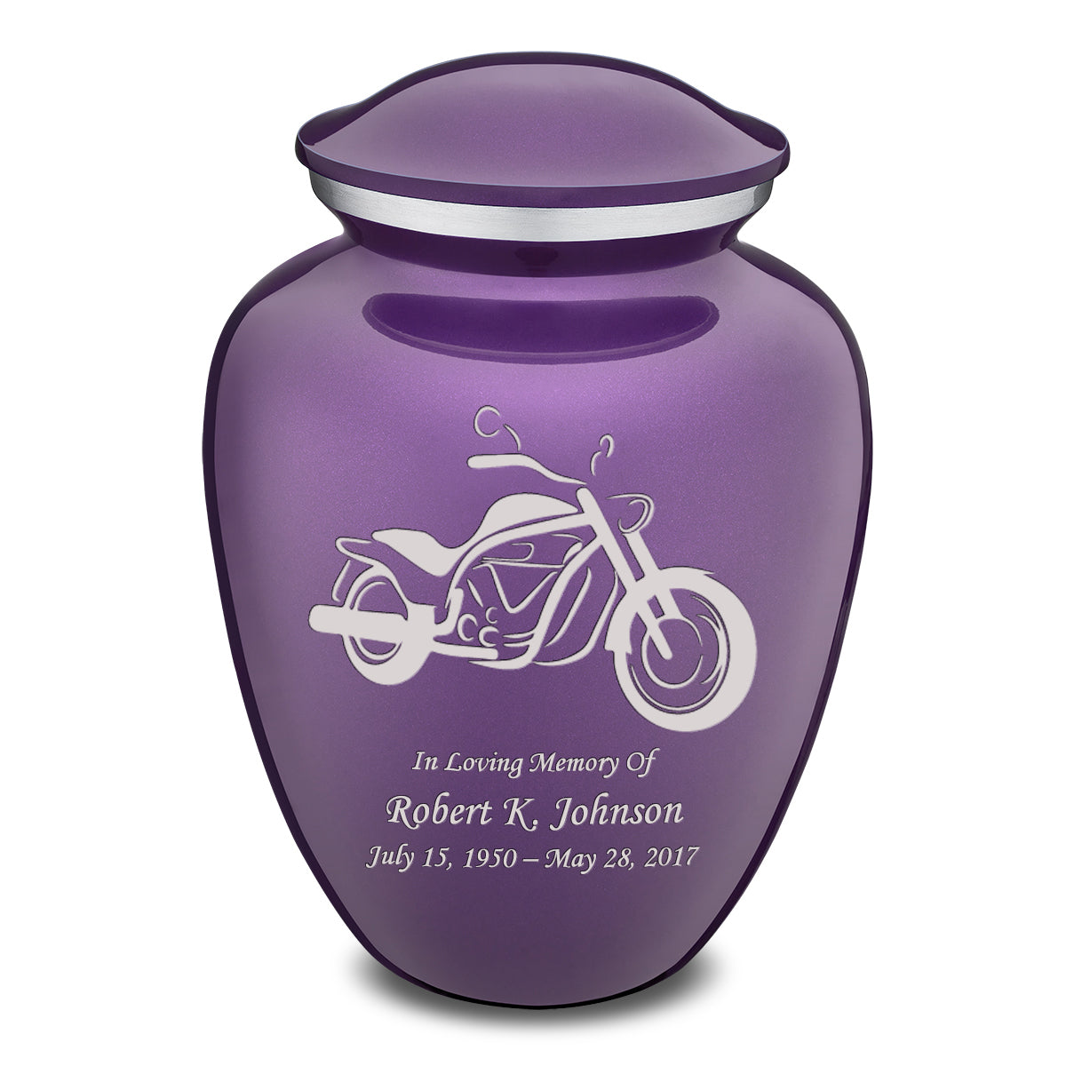 Adult Embrace Purple Motorcycle Cremation Urn
