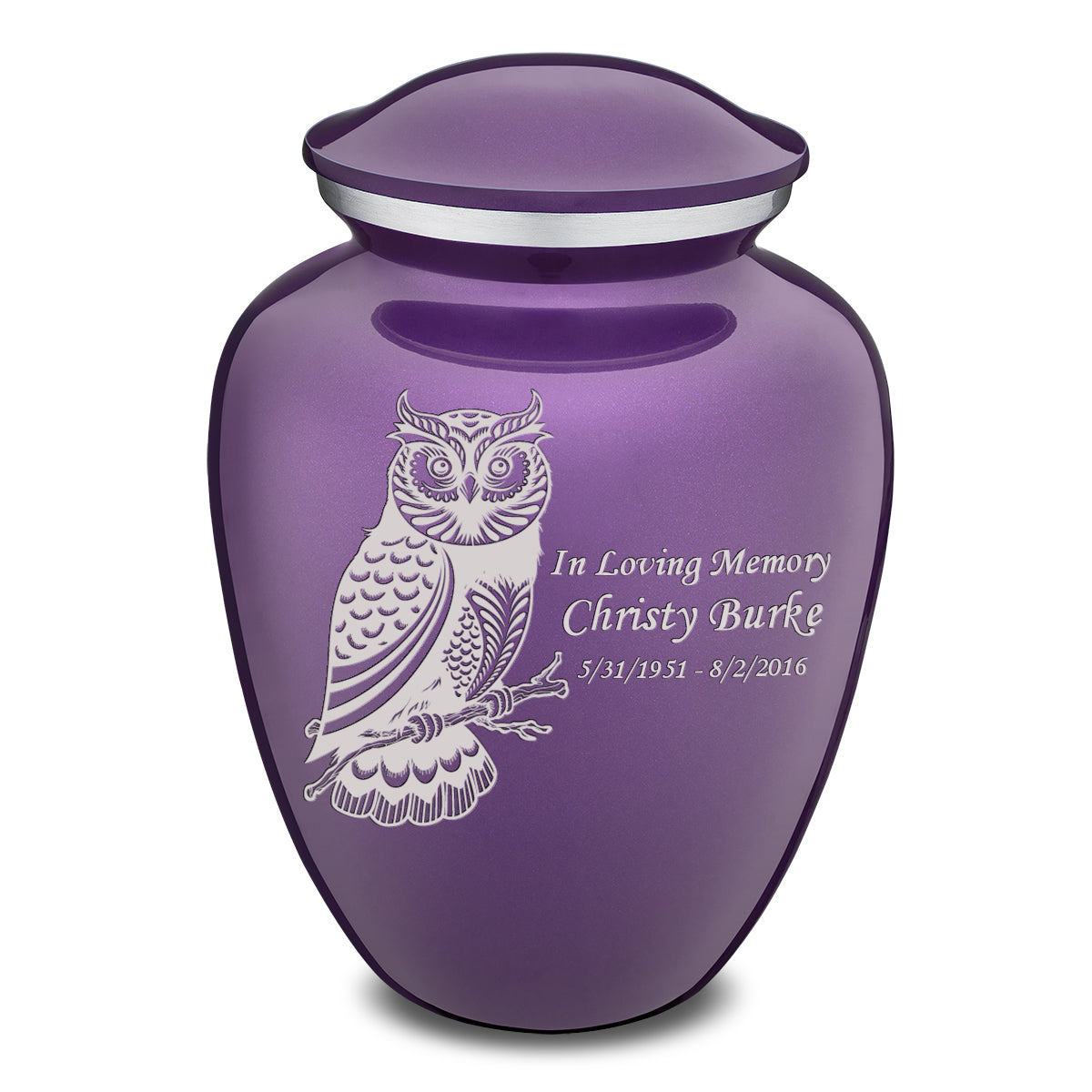 Adult Embrace Purple Owl Cremation Urn