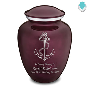 Adult Embrace Cherry Purple Anchor Cremation Urn