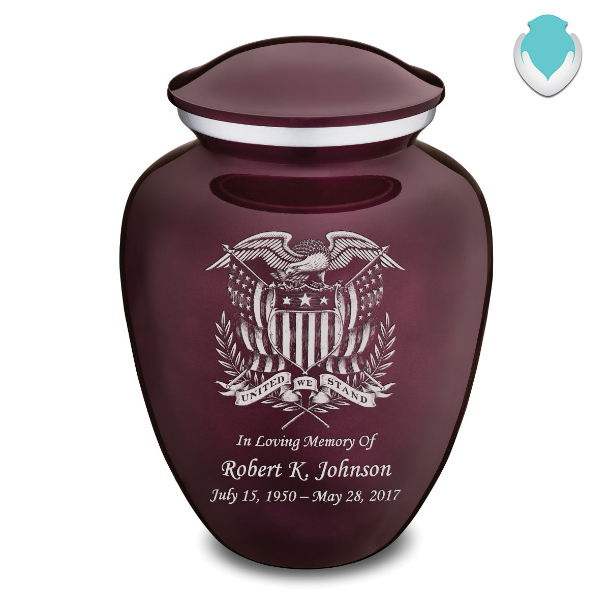 Adult Embrace Cherry Purple American Glory Cremation Urn