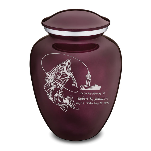 Adult Embrace Cherry Purple Fishing Cremation Urn