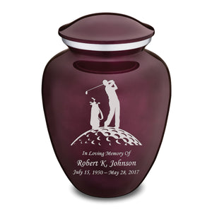 Adult Embrace Cherry Purple Golfer Cremation Urn