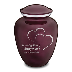 Adult Embrace Cherry Purple Hearts Cremation Urn