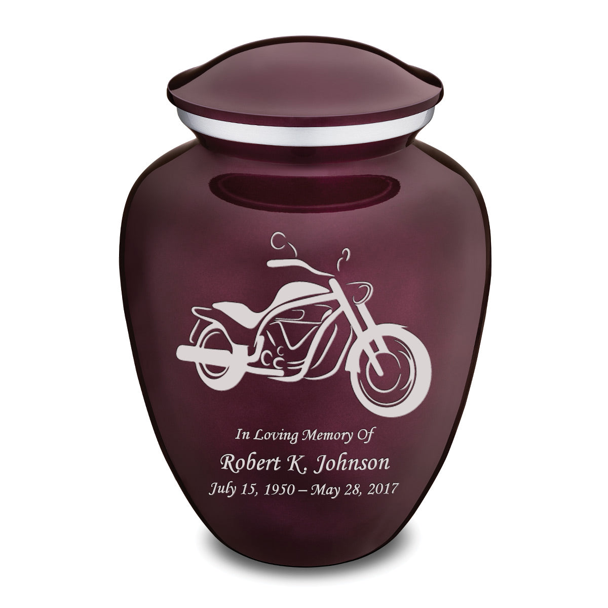 Adult Embrace Cherry Purple Motorcycle Cremation Urn