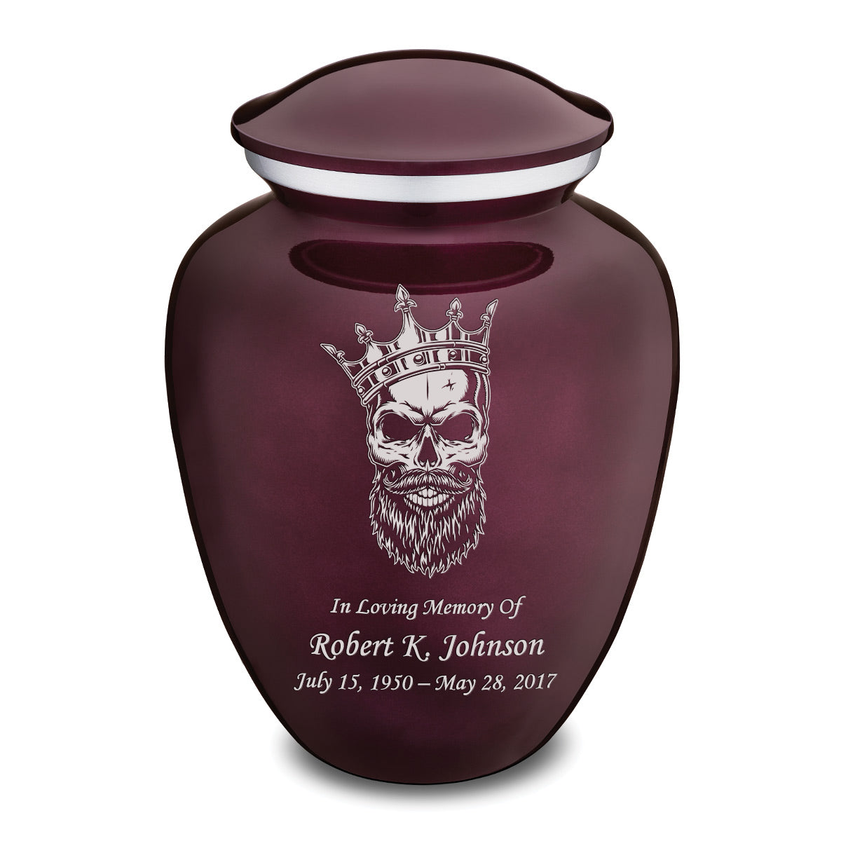Adult Embrace Cherry Purple Skull Cremation Urn
