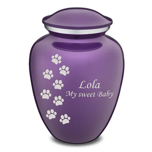 Large Embrace Purple Walking Paws Pet Cremation Urn