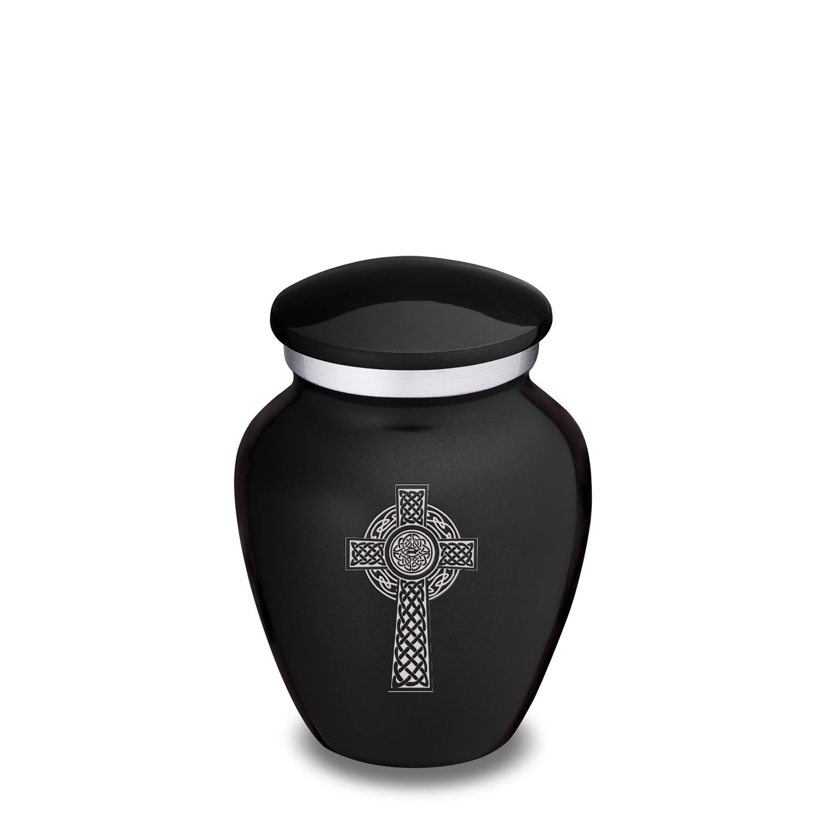 Keepsake Embrace Black Celtic Cross Cremation Urn