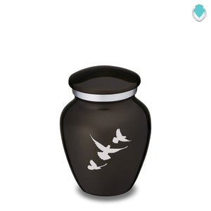 Keepsake Embrace Black Doves Cremation Urn