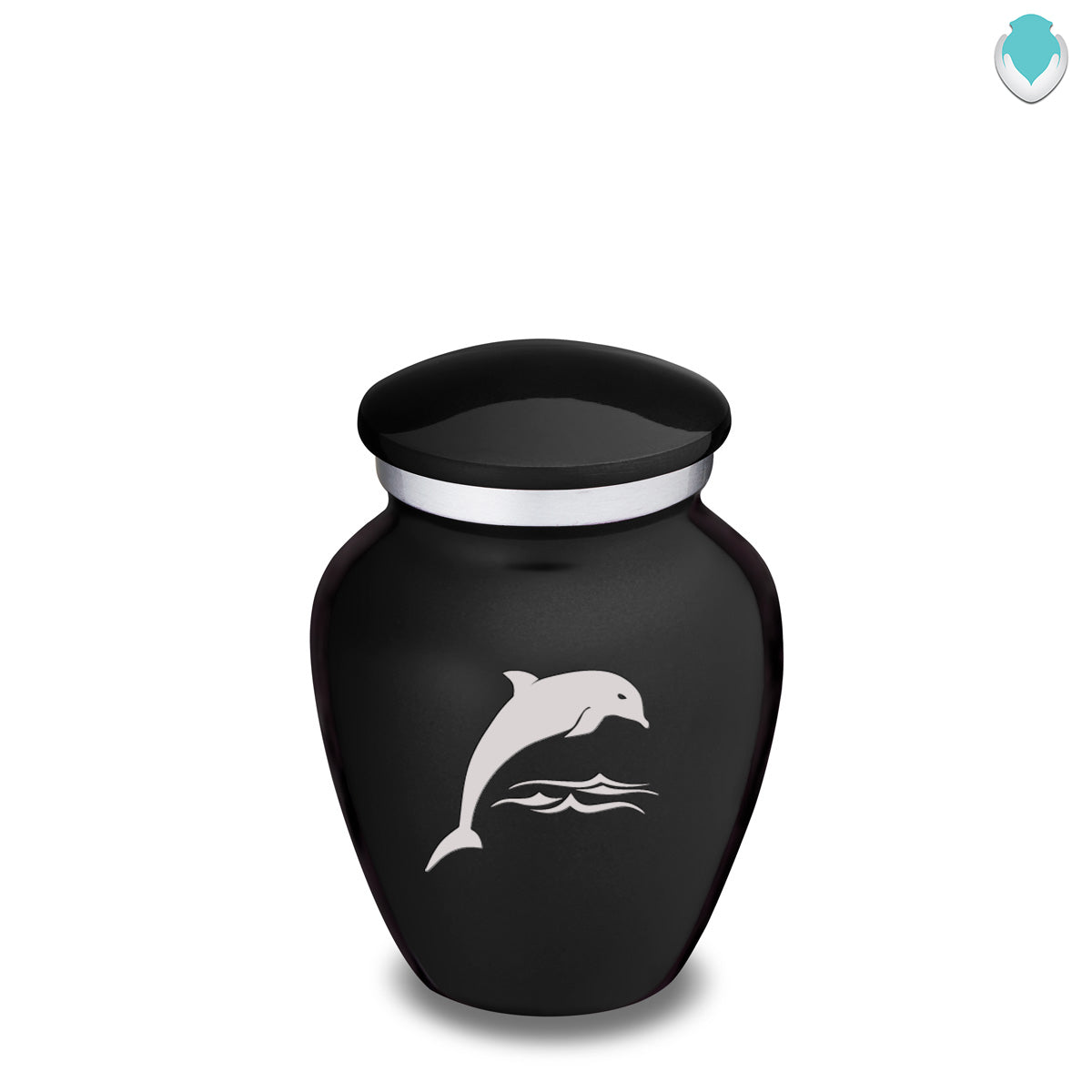 Keepsake Embrace Black Dolphin Cremation Urn