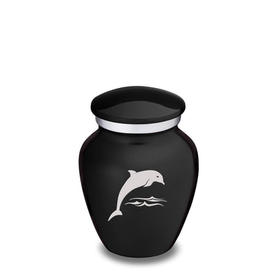 Keepsake Embrace Black Dolphin Cremation Urn