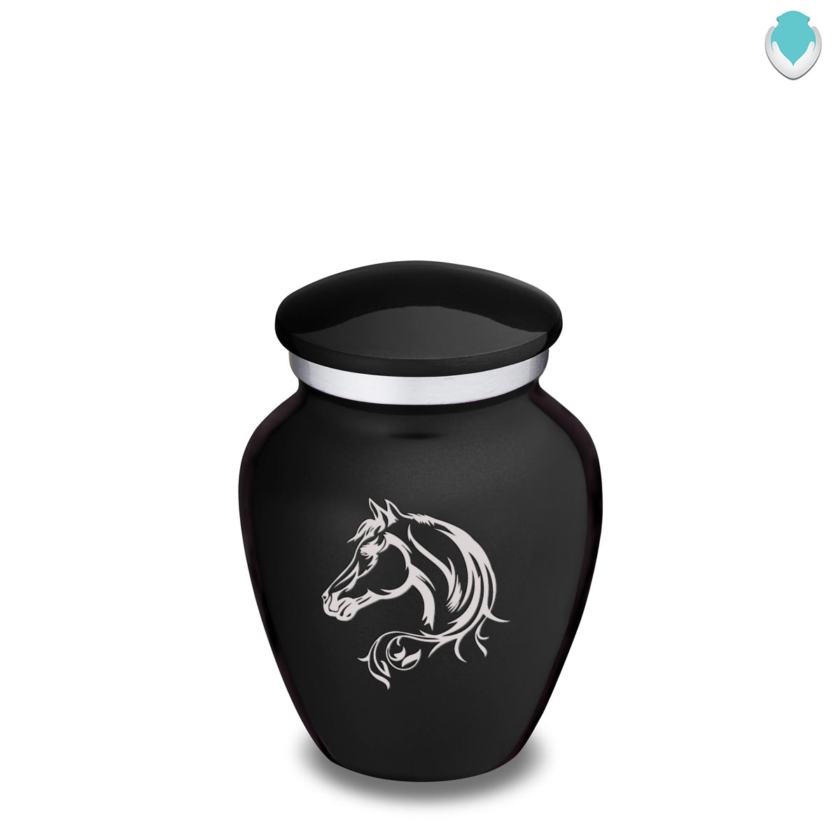 Keepsake Embrace Black Horse Cremation Urn