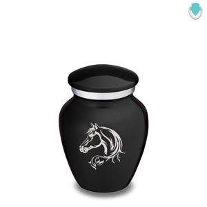 Keepsake Embrace Black Horse Cremation Urn