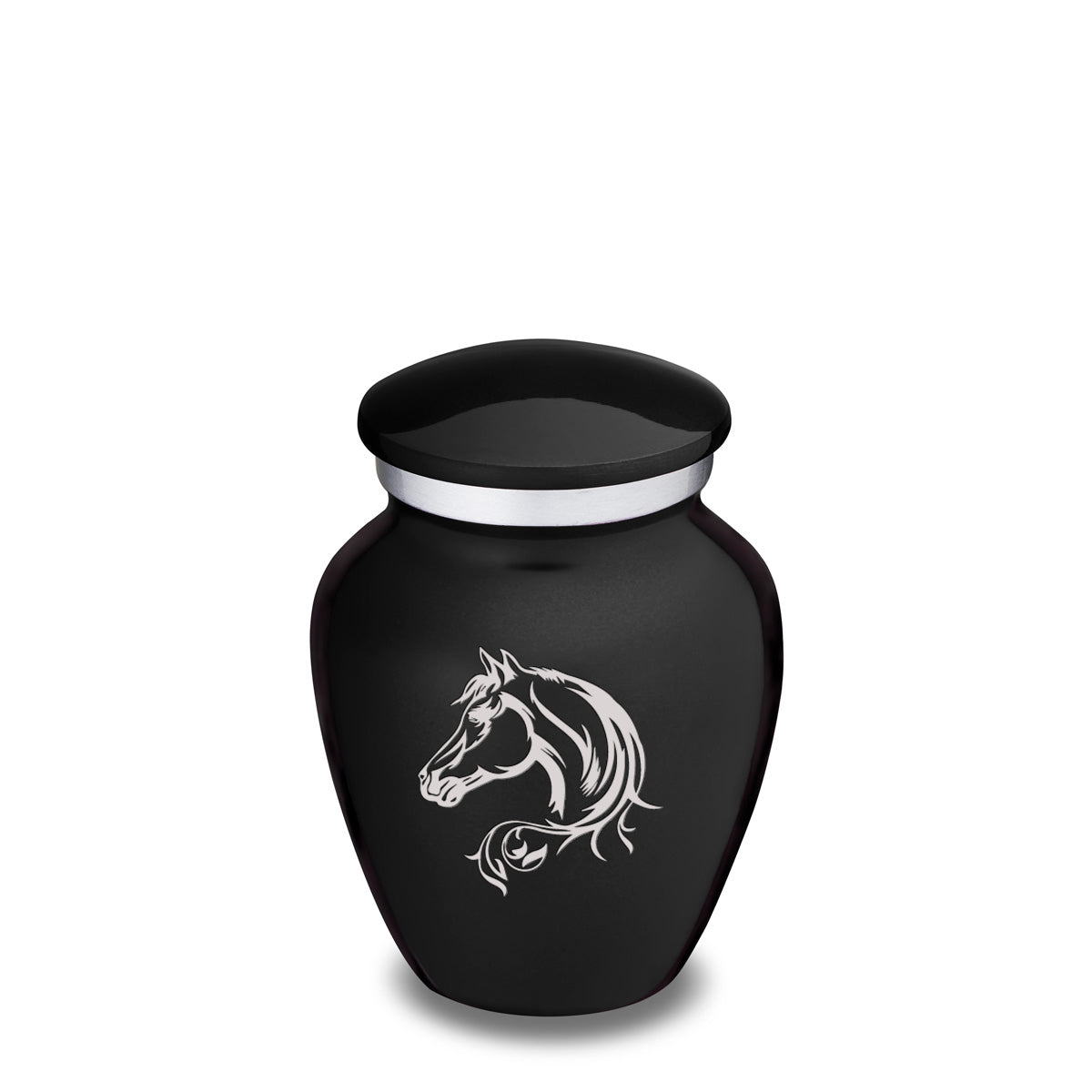 Keepsake Embrace Black Horse Cremation Urn