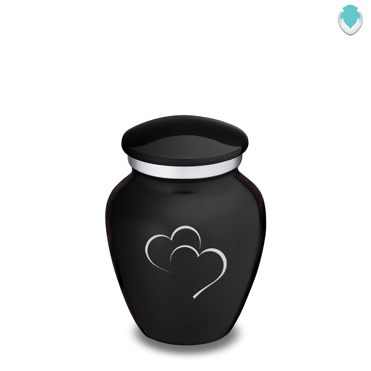 Keepsake Embrace Black Hearts Cremation Urn