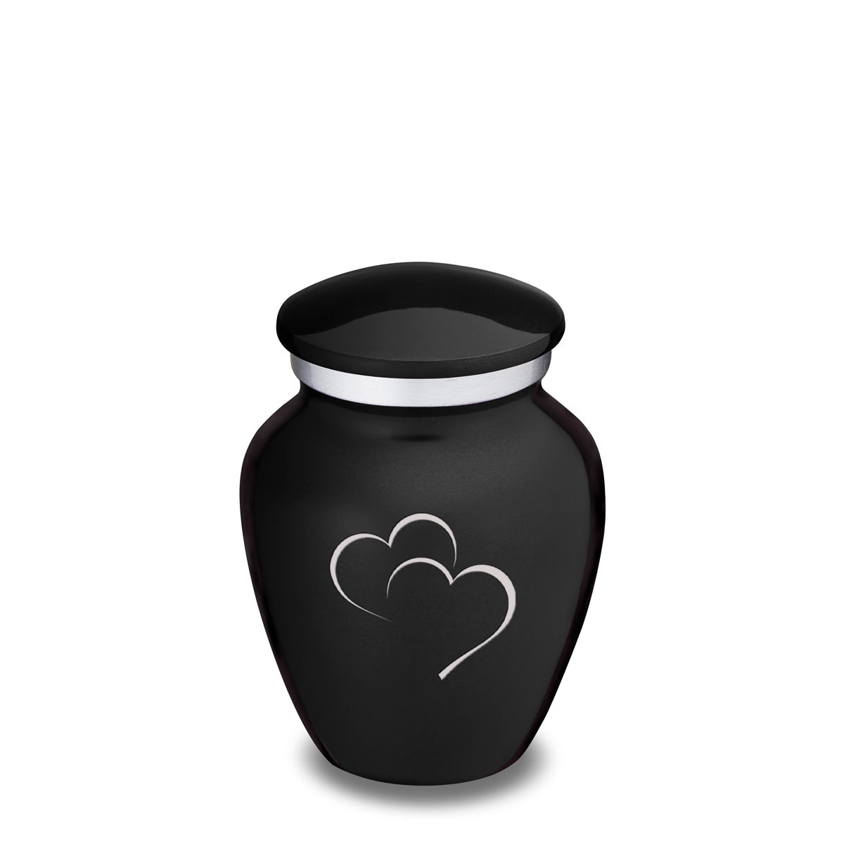 Keepsake Embrace Black Hearts Cremation Urn