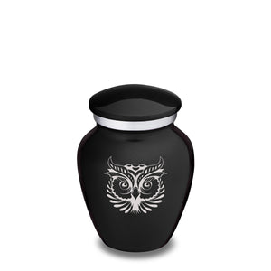 Keepsake Embrace Black Owl Cremation Urn