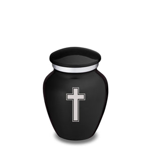Keepsake Embrace Black Simple Cross Cremation Urn