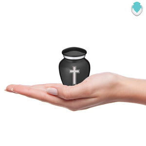 Keepsake Embrace Charcoal Simple Cross Cremation Urn